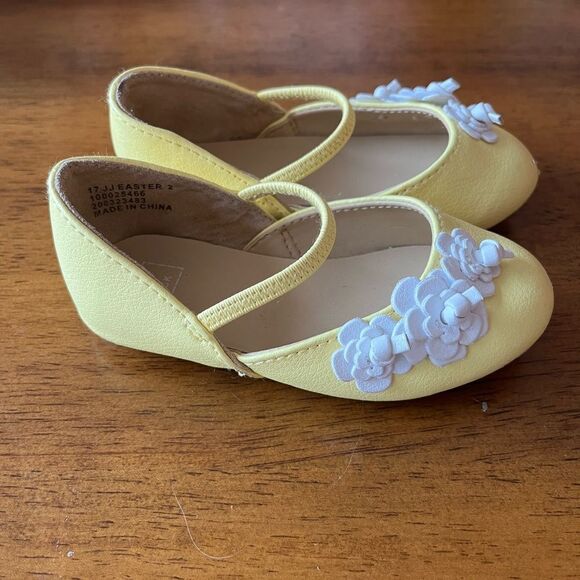 Janie and Jack Easter yellow flats baby girl size 4 - Picture 4 of 7
